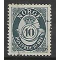 NORWAY 1937 POST HORN 10 ORE GREY SG 413 FINE U...