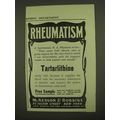 1909 McKesson & Robbins Tartarlithine Ad