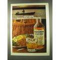 1973 Old Crow Bourbon Ad - Does for a Fishing Trip
