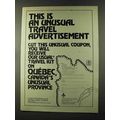 1973 Quebec Canada Tourism Ad - Unusual Adverti...