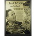 1940 Safeway Meats Ad - A steak that's sure to please your husband