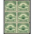C4, Mint F-VF NH 8¢ Block of Six Stamps CV $210...