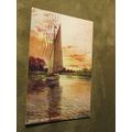 1940s Postcard - Sunset @ Norfolk Broads - Arti...