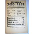 1938 Sterling Food Sale market flyer