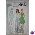 Vintage 1970 Mini Maxi Dress Sewing Pattern Siz...