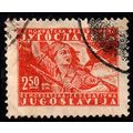 Yugoslavia 1945 Partisan Girl with Flag 2.50D U...