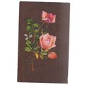 ROSES, flowers unused vintage postcard with BRI...