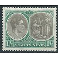 St Kitts-Nevis 1938 SG75 1/- Black & Green Moun...