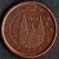 Coins. Spain 2009. 1 cents Euro Value