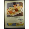 1951 TWA Airlines Ad - What does a man like for dinner 20,000 feet up?