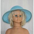 Womens Vintage 1960 Blue Flower Hat