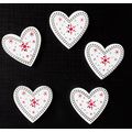 New. Christmas hearts whitecwood buttons for ca...