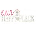 Our Happy Place Mantel Plaque 13 CM White & Pin...