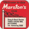 BEER MAT - MARSTONS BREWERY - THREE COCKS INN, ...