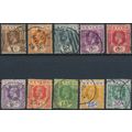 KGV: 10 Values - Ceylon 1921 - F H - SG 338, 34...
