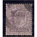 GB 1902 - 13 KEV11 6d Purple used stamp (C88)