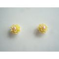 Handmade Yellow Imitation Pearl Resin Flower Be...