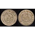 Syria 1/2 Piastre / Qirsh 1921 Used Coin