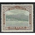 DOMINICA 1907-8 WMK CROWN CA SIDEWAYS 2d GREEN ...