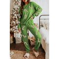 Spinach Green Sequined Christmas Cane Pattern L...