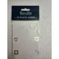 Place Cards - Pack of 10 - silver hearts