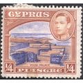 Cyprus 1938 - SG151 - 1/4pi blue & brown - Ruin...