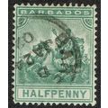 Barbados 1892 ½d Dull Green Wmk Crown CA SG106 FU