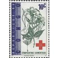 CONGO REP., FLOWER, Strophantus sarmentosus, violet-blue 1963, 38mm, #2