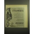 1958 Avianca Airways Ad - Souvenir of exciting Colombia on the shortest route