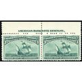 232, Mint NH 3¢ Top Imprint Pair CV $195 * Stua...