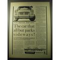 1960 Triumph Herald Car Ad - The Car that all but parks sideways