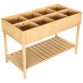 FarmHome 8 Grid Fir Wooden Raised Garden Plante...