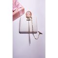 Vintage Bezel Cameo stick Pin and open box chai...