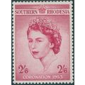 Southern Rhodesia 1953 2s.6d. carmine Coronatio...