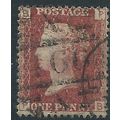 1858 SG43 1d Red Plate 201 Good/Fine Used Check...