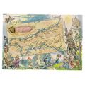 CORNWALL LAND OF BURIED TREASURE MAP vintage un...