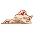 Virginia The Old Dominion State Map Fridge Magnet