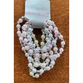 Crystal beaded stretched Bracelet 6 pcs Beige p...