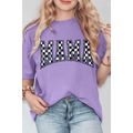 Wisteria Checkerboard MAMA Graphic Crewneck Tee