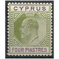 Cyprus 1903 SG54 4pi Olive-Green & Purple Mount...
