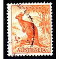 Australia 1949 Kangaroo 1/2d Used Stamp. No wmk.