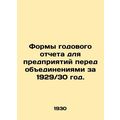 Forms of annual report for enterprises before mergers for 1929 / 30. In Russian