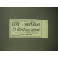 1946 O Mistress Mine Play Ad - Alfred Lunt, Lynn Fontanne