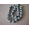Vintage Necklace Blue Moulded Rose Beads Chain ...