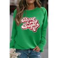 Green Merry & Bright Sequin Pattern Raglan Slee...