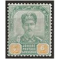 Johor 1896 SG45 6c Green & Yellow Mounted Mint ..