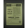 1949 Norwich Union Insurance Ad - Forge a link of loyalty
