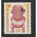 COOK ISLANDS 1967 2c on 2d ISHING GOD BROWN RED...