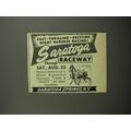 1952 Saratoga Raceway Ad - Fast - Thrilling - e...