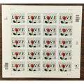 Rose and Love Letter Sheet of 20 Stamps - 57 Ce...